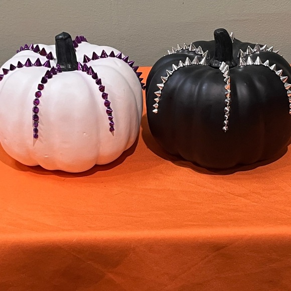 None Other - 6/$25 Black and White Studded Pumpkin set